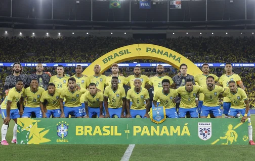 Seleção Brasileira antes do amistoso contra o Panamá, no Maracanã