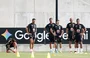 Seleção Brasileira de Futebol durante treino