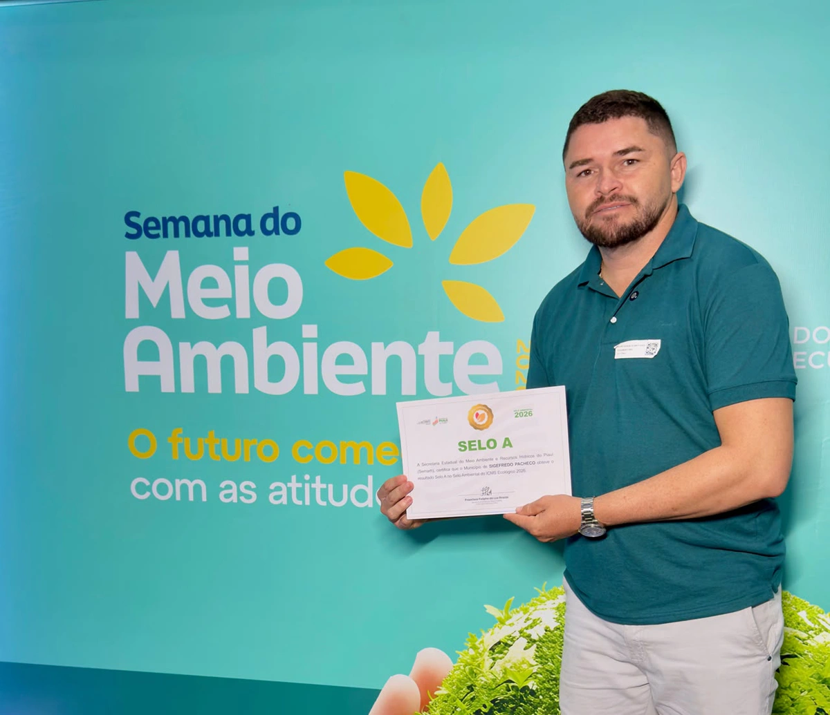 Sigefredo Pacheco recebe certificado do Selo A do ICMS Ecológico