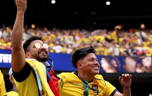 Torcedores do Equador comemoram vitória sobre a Alemanha na Copa do Mundo