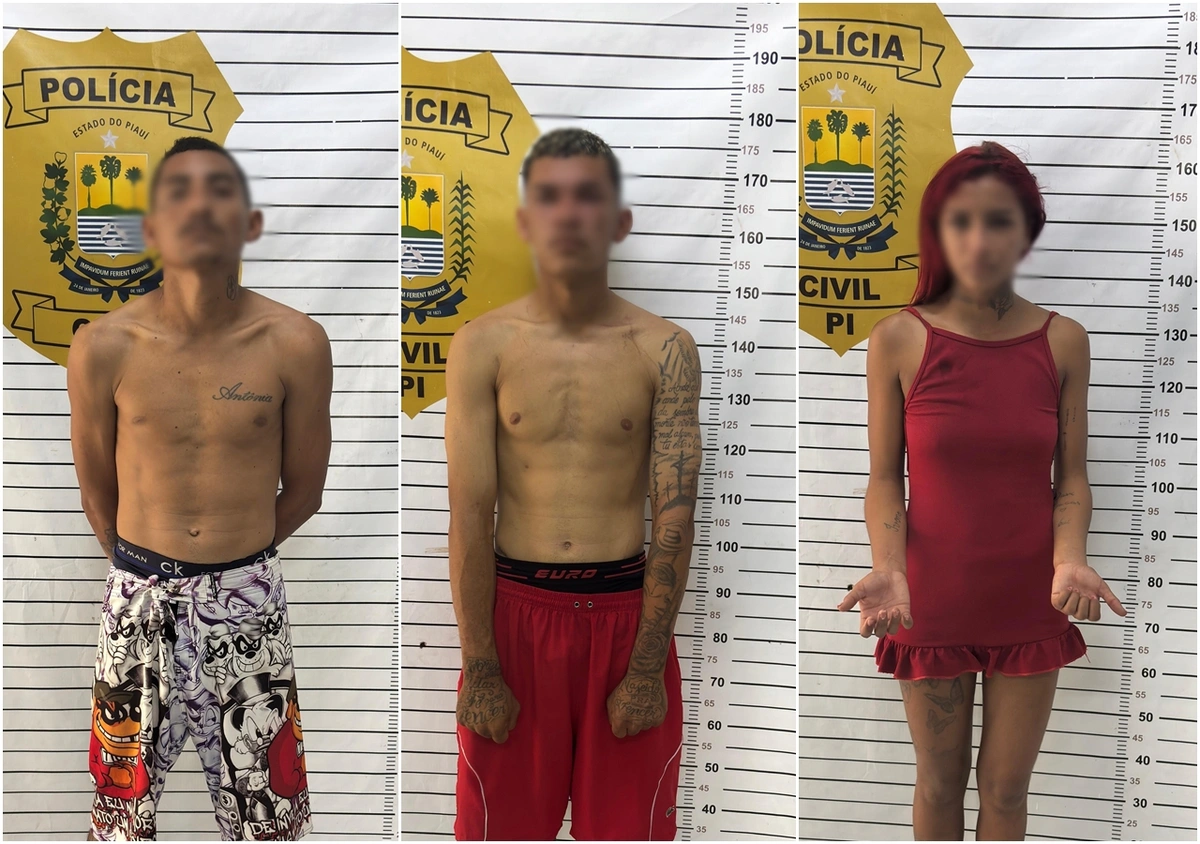 Três pessoas foram presas acusadas de tráfico de drogas