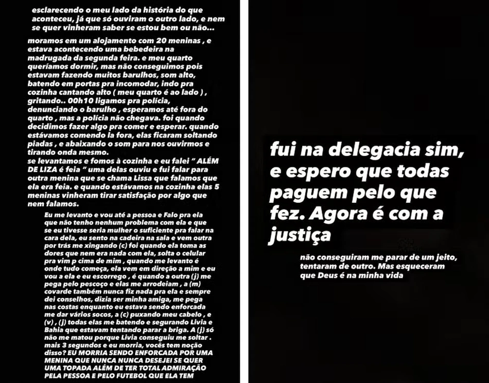 Vanessa Swaan, ex- atleta do Liga São João, relata agressão nas redes sociais