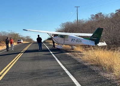 Aeronave faz pouso forçado em rodovia estadual