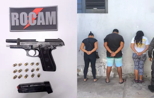 Arma de fogo foi localizada durante abordagem em posto de combustíveis