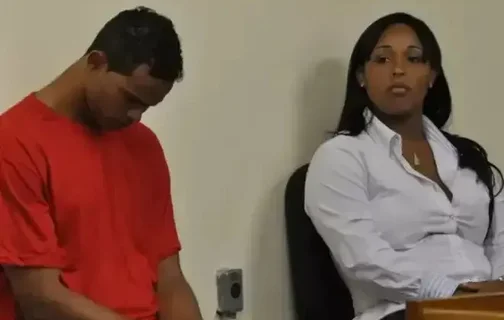 Bruno e Dayanne no início do julgamento sobre a morte de Eliza Samúdio