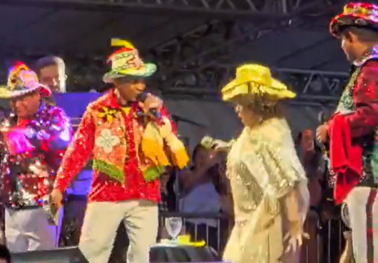 Cantora Alcione cai no palco durante show em São Luís