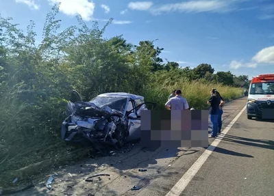 Colisão frontal entre dois carros deixa feridos na BR-343, em Buriti dos Lopes
