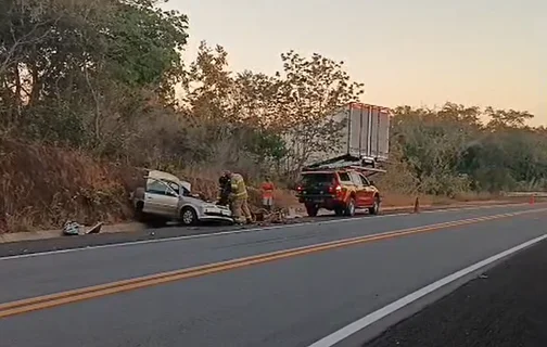 Colisão frontal na BR 343 em Amarante