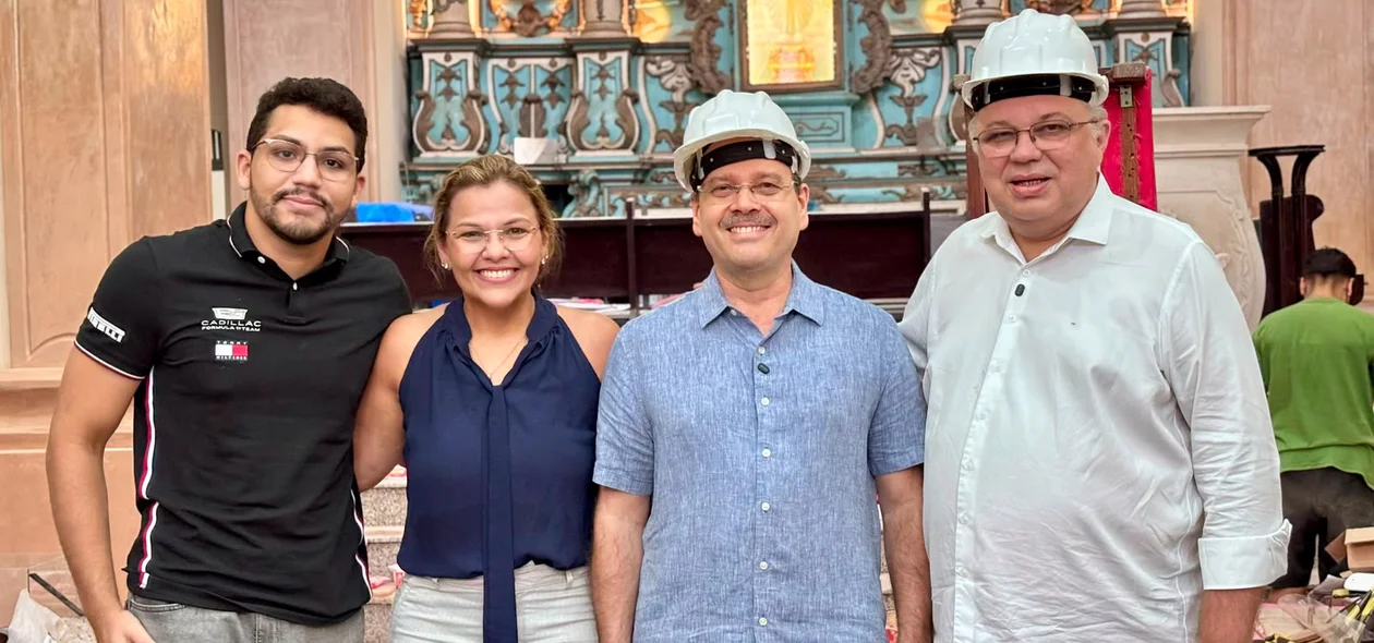 Deputado Florentino Neto visita obras da Catedral de Parnaíba e destaca avanço da restauração
