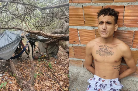 Foragido foi encontrado em acampamento na zona rural de Cajueiro da Praia