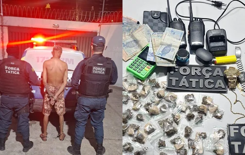 Gabriel Rodrigues foi preso com mais de 50 papelotes de maconha, além de cocaína e crack