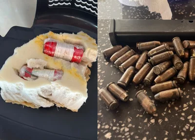 Granadas e munições encontradas na casa de mulher em Parnaíba