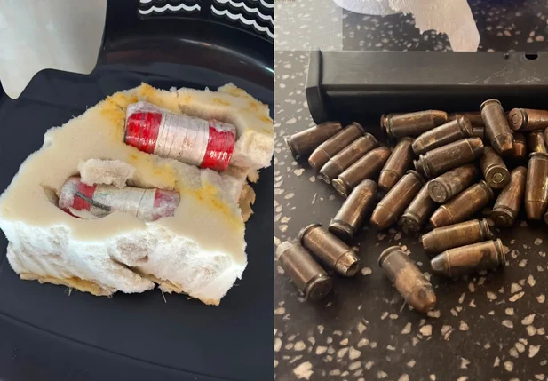 Granadas e munições encontradas na casa de mulher em Parnaíba