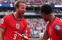 Harry Kane, artilheiro da Inglaterra, comemora seu gol contra o Panamá