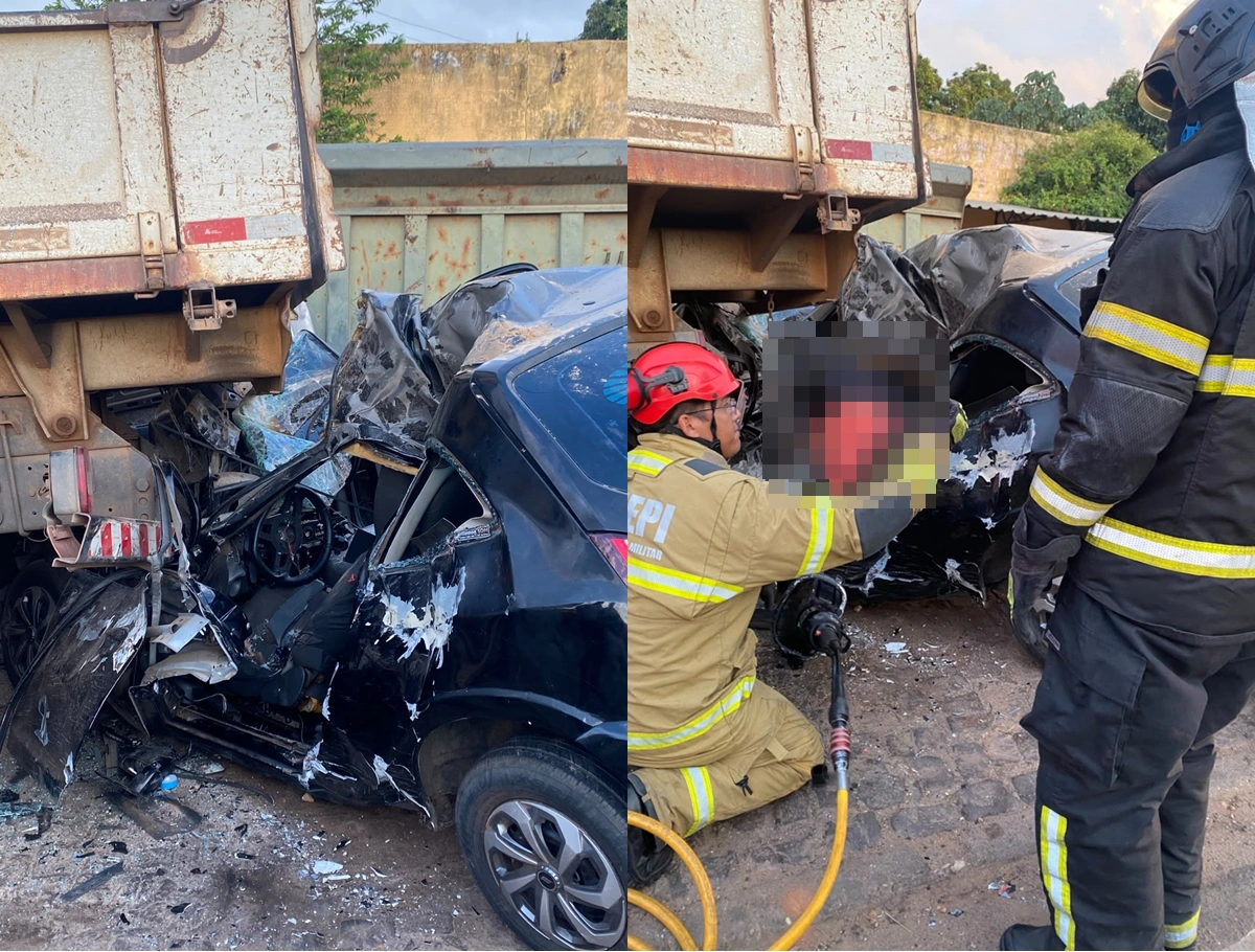 Homem ficou preso às ferragens em acidente na BR 316