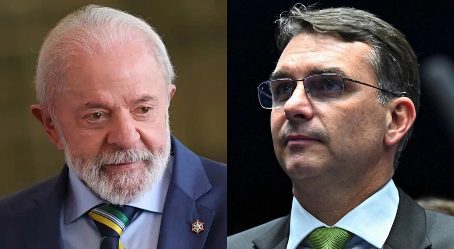 Lula e Flávio Bolsonaro