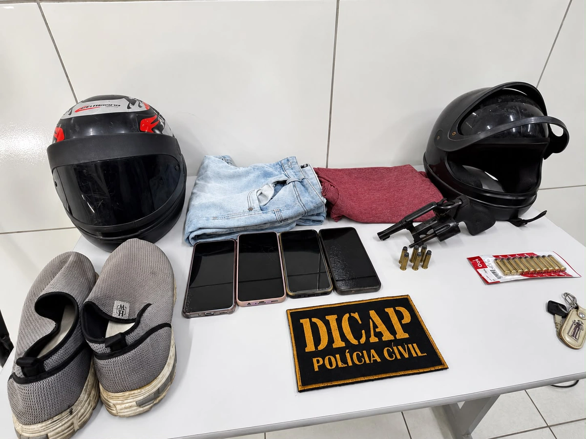 Material apreendido com homem suspeito de tentativa de homicídio em Timon