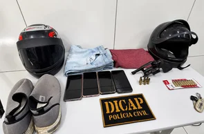 Material apreendido com homem suspeito de tentativa de homicídio em Timon