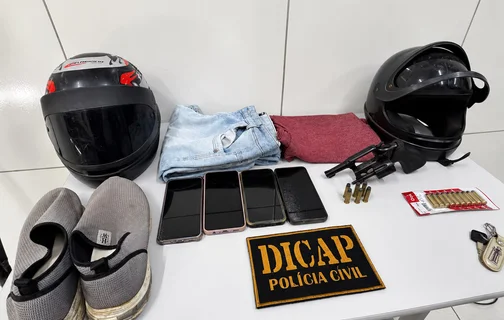 Material apreendido com homem suspeito de tentativa de homicídio em Timon