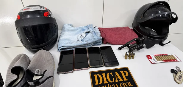 Material apreendido com homem suspeito de tentativa de homicídio em Timon