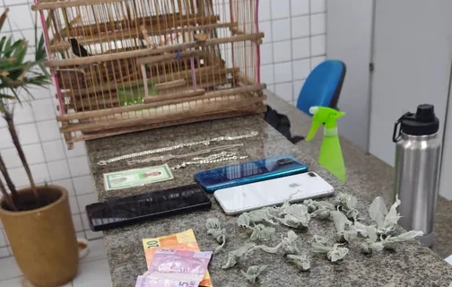 Material apreendido durante a ação da Polícia Militar em Ilha Grande do Piauí