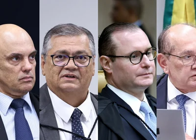 Ministros Alexandre de Moraes, Flávio Dino, Cristiano Zanin e Gilmar Mendes