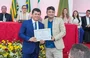 O deputado Rubens Vieira ao lado do vereador Zé Neto durante a entrega do Título de Cidadão Angicalense