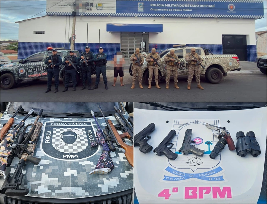 Operação da PM apreende arsenal e prende homem por posse ilegal de armas em Pio IX