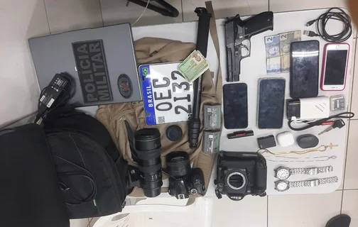 Pertences do fotógrafo recuperados pela PM em TImon