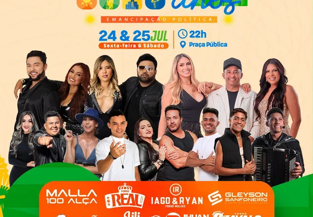 Pimenteiras divulga programação dos 72 anos de emancipação da cidade.