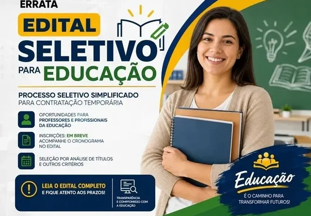 Prefeitura de Cajazeiras do Piauí altera edital de processo seletivo e publica errata