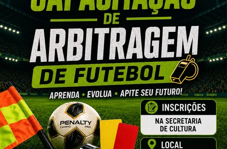 Prefeitura de Esperantina abre inscrições para Curso de Capacitação de Arbitragem de Futebol