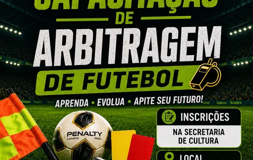Prefeitura de Esperantina abre inscrições para Curso de Capacitação de Arbitragem de Futebol