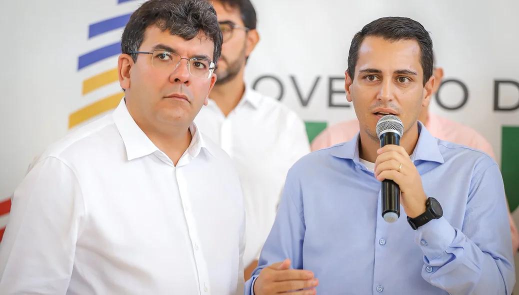 Rafael Fonteles e diretor-presidente da Companhia Ferroviária e de Logística do Piauí, Rafael Veloso Nunes