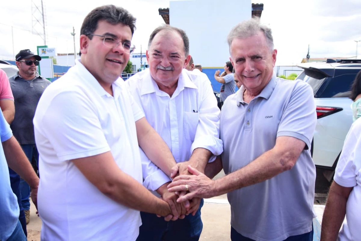 Rafael Fonteles, prefeito Demazinho e Flávio Nogueira