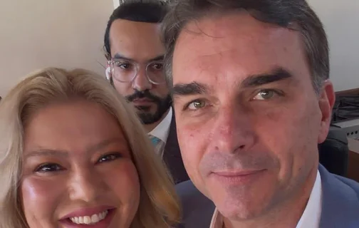 Samantha Cavalca e Flávio Bolsonaro