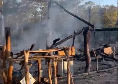 Segundo a Polícia Militar, o suspeito ateou fogo na residência do cunhado após uma discussão familiar