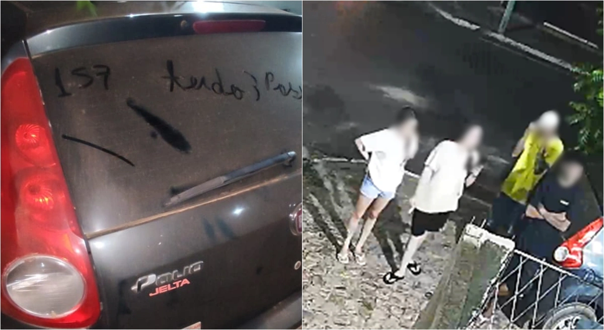 Suspeitos de escreverem ameaças em carro de PM foram identificados