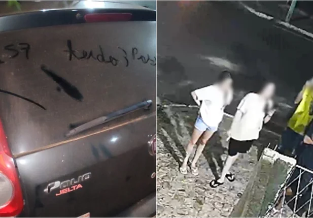 Suspeitos de escreverem ameaças em carro de PM foram identificados