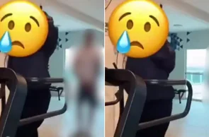 Vídeo gravado pela vítima registrou o momento em que o investigado aparece ao fundo da academia.