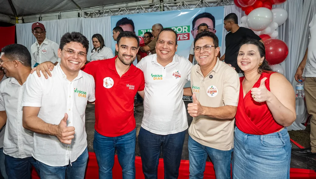 Vinícius Dias fortalece pré-campanha em União e Miguel Alves ao lado de Wellington Dias e Zé Santana