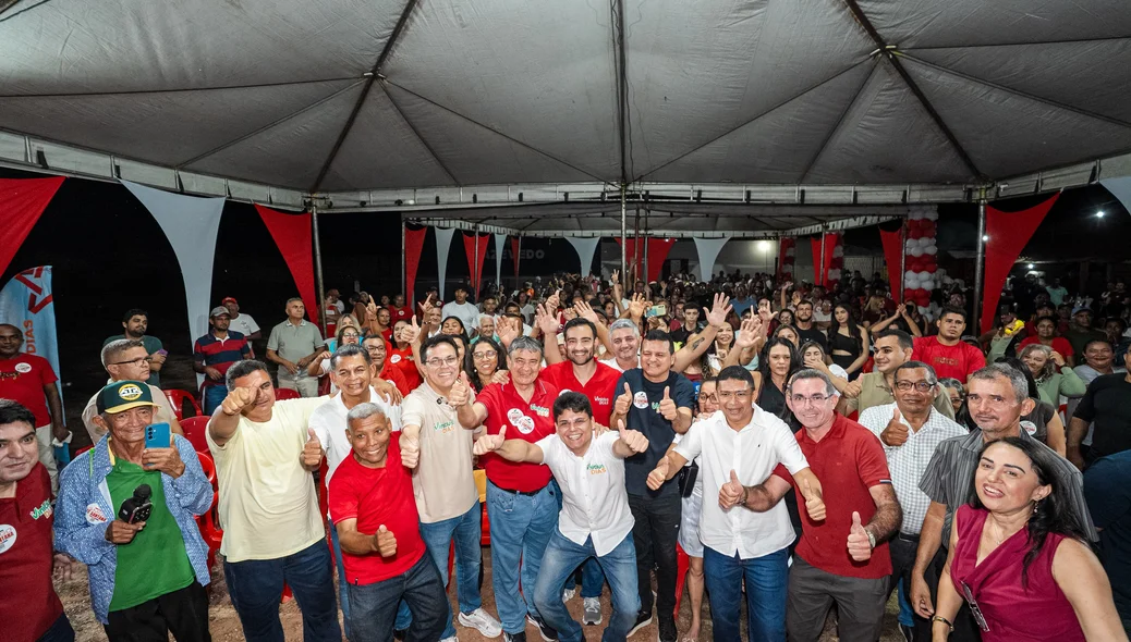 Vinícius Dias fortalece pré-campanha em União e Miguel Alves ao lado de Wellington Dias e Zé Santana