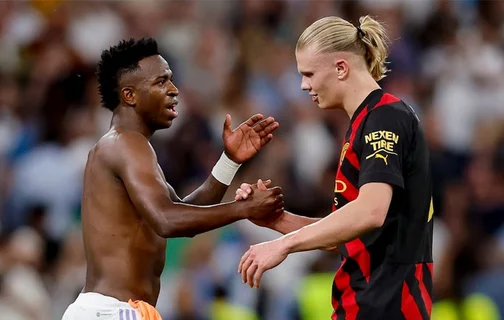 Vinicius Jr e Haaland em disputa do Real Madrid e Manchester City, se enfrentam amanhã pelas oitavas na copa.