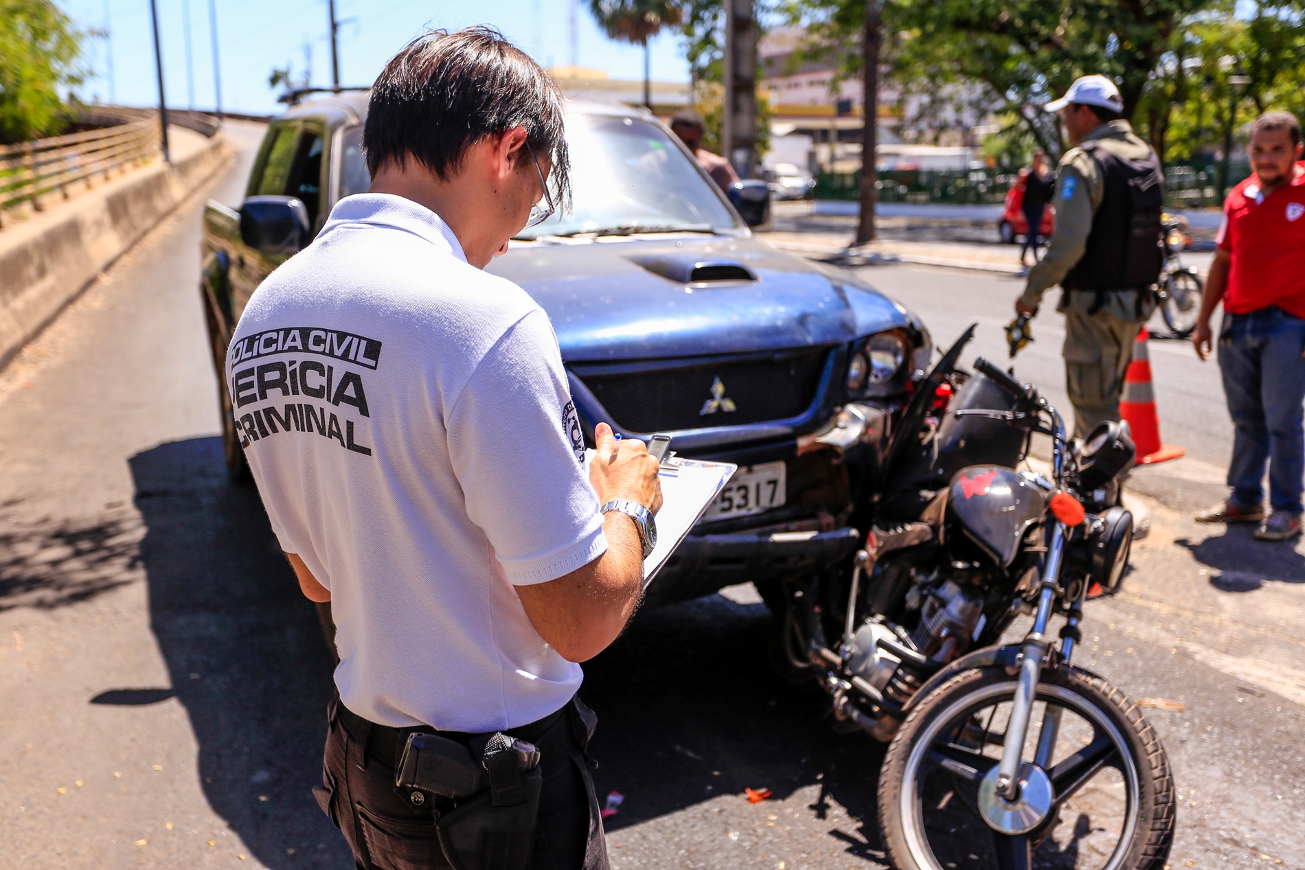 Perícia criminal compareceu ao local