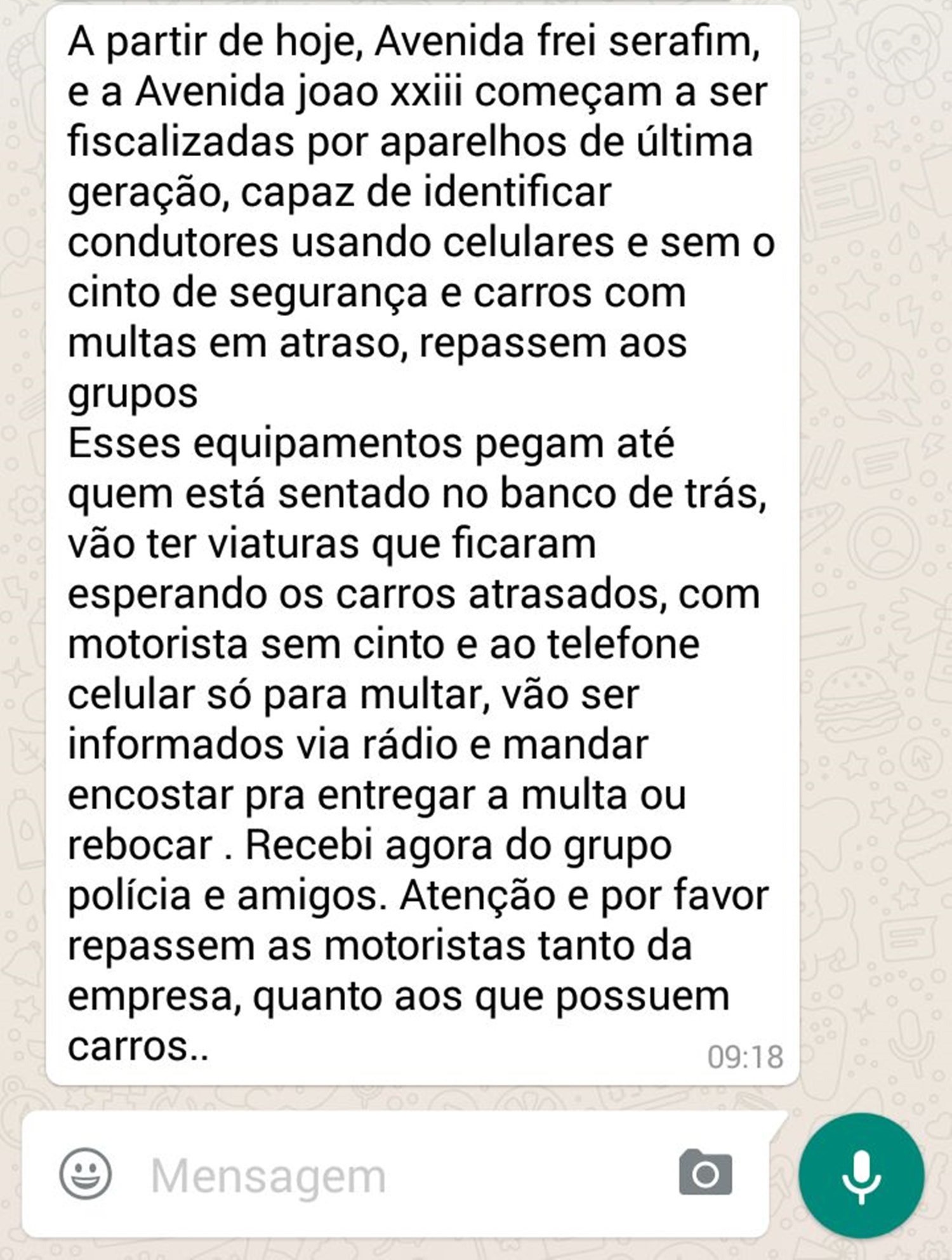 Informações que circulavam nas redes sociais