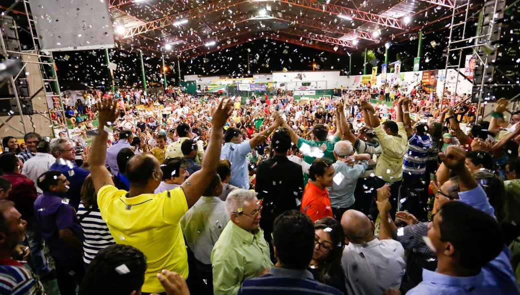 A convenção foi realizada no ginásio mão Santa, em Demerval Lobão