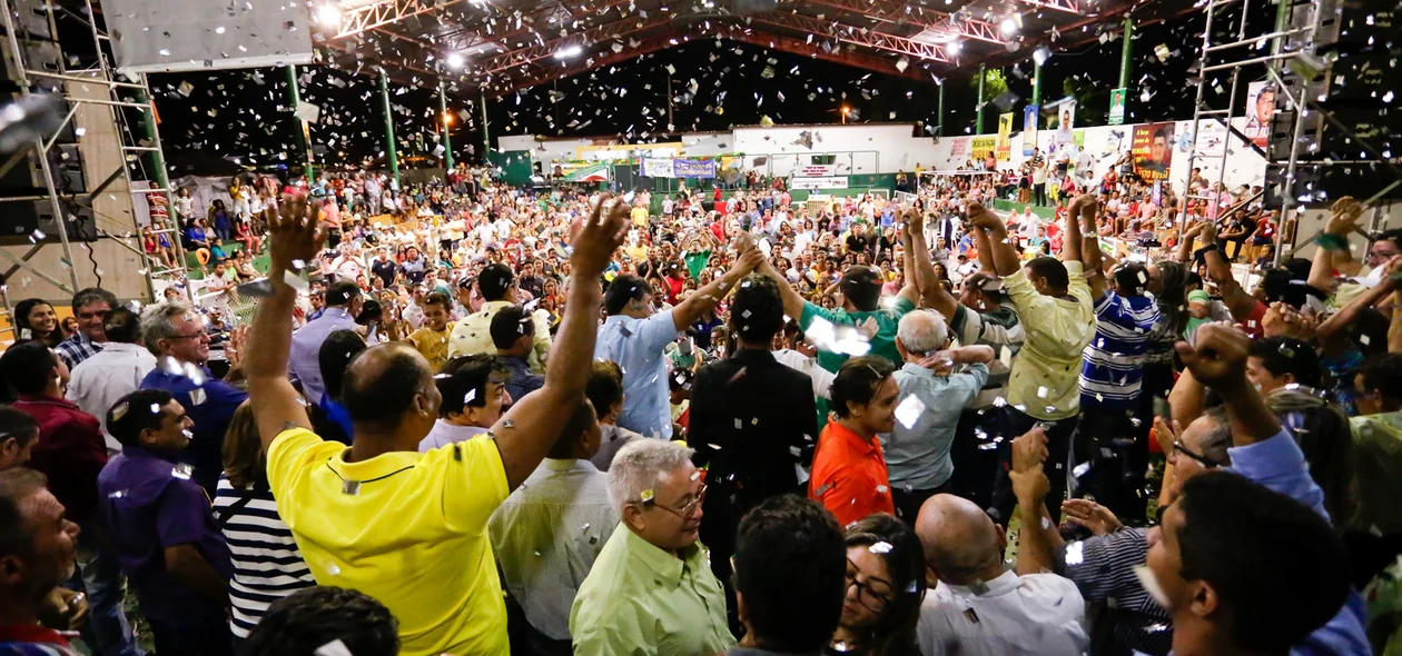 A convenção foi realizada no ginásio mão Santa, em Demerval Lobão
