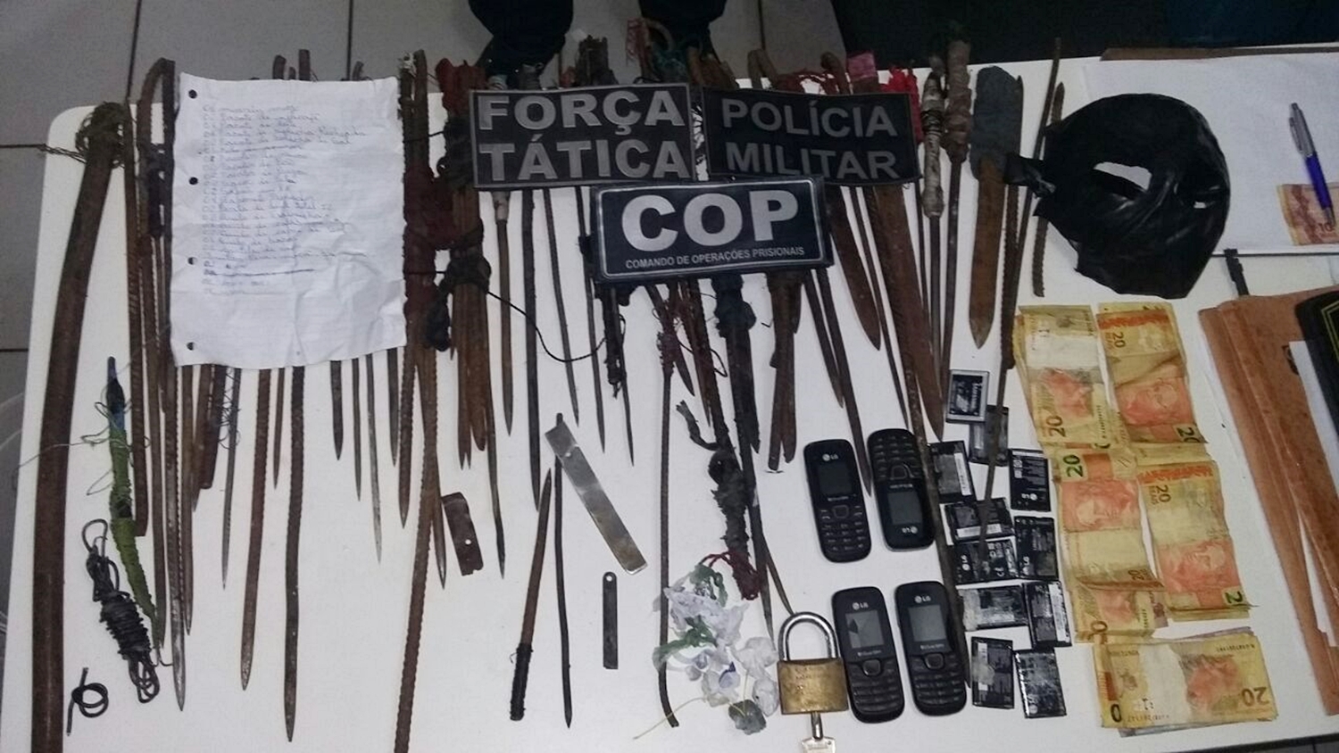 Objetos ilícitos apreendidos 