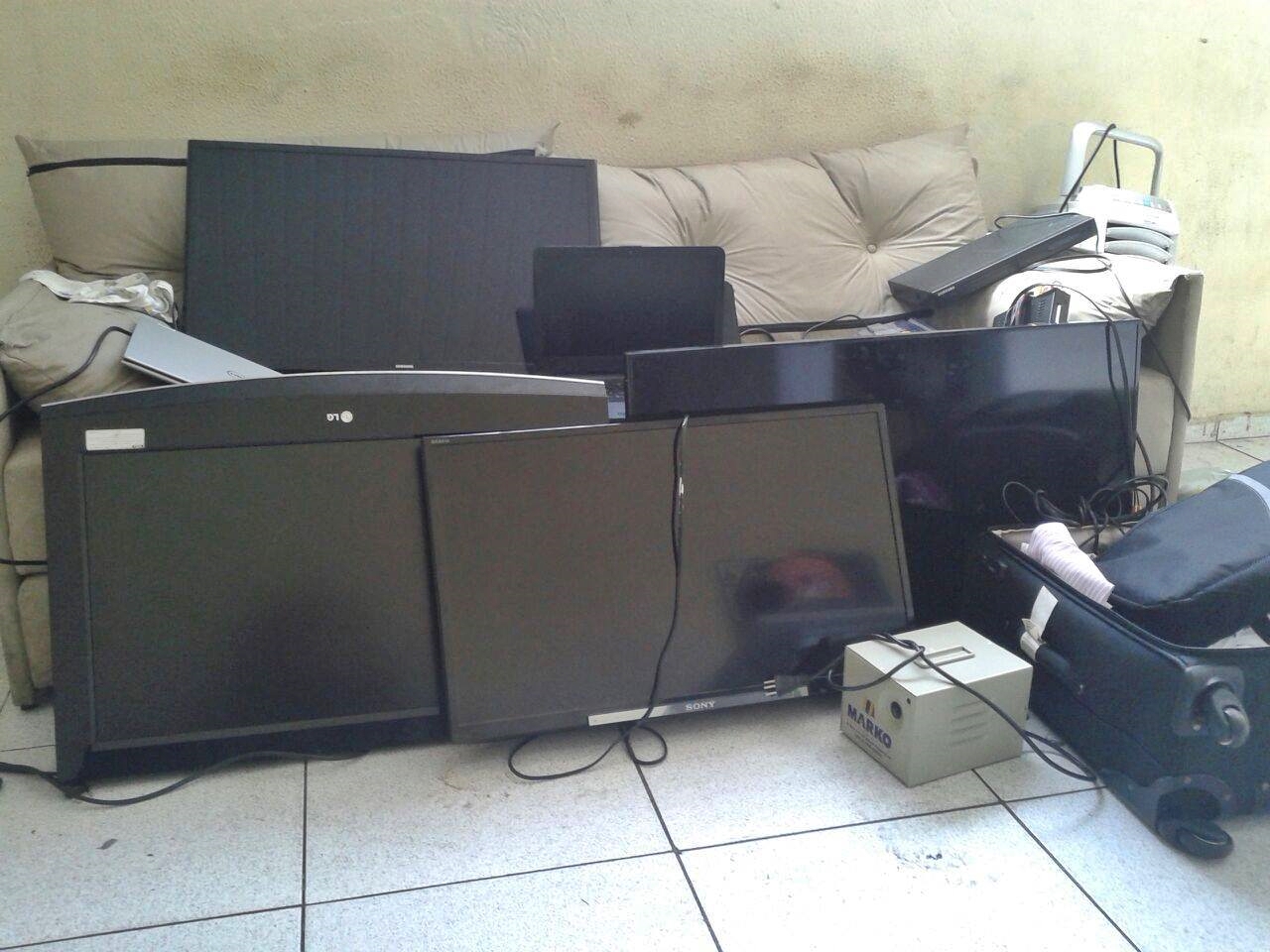 Material apreendido pela polícia