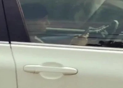 Motorista dirige com os pés